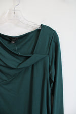 NEW Ann Taylor Green Wrap Neckline Long Sleeved Top | M