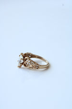 Marquise Filigree CZ 10K Yellow Gold Ring | Size 6