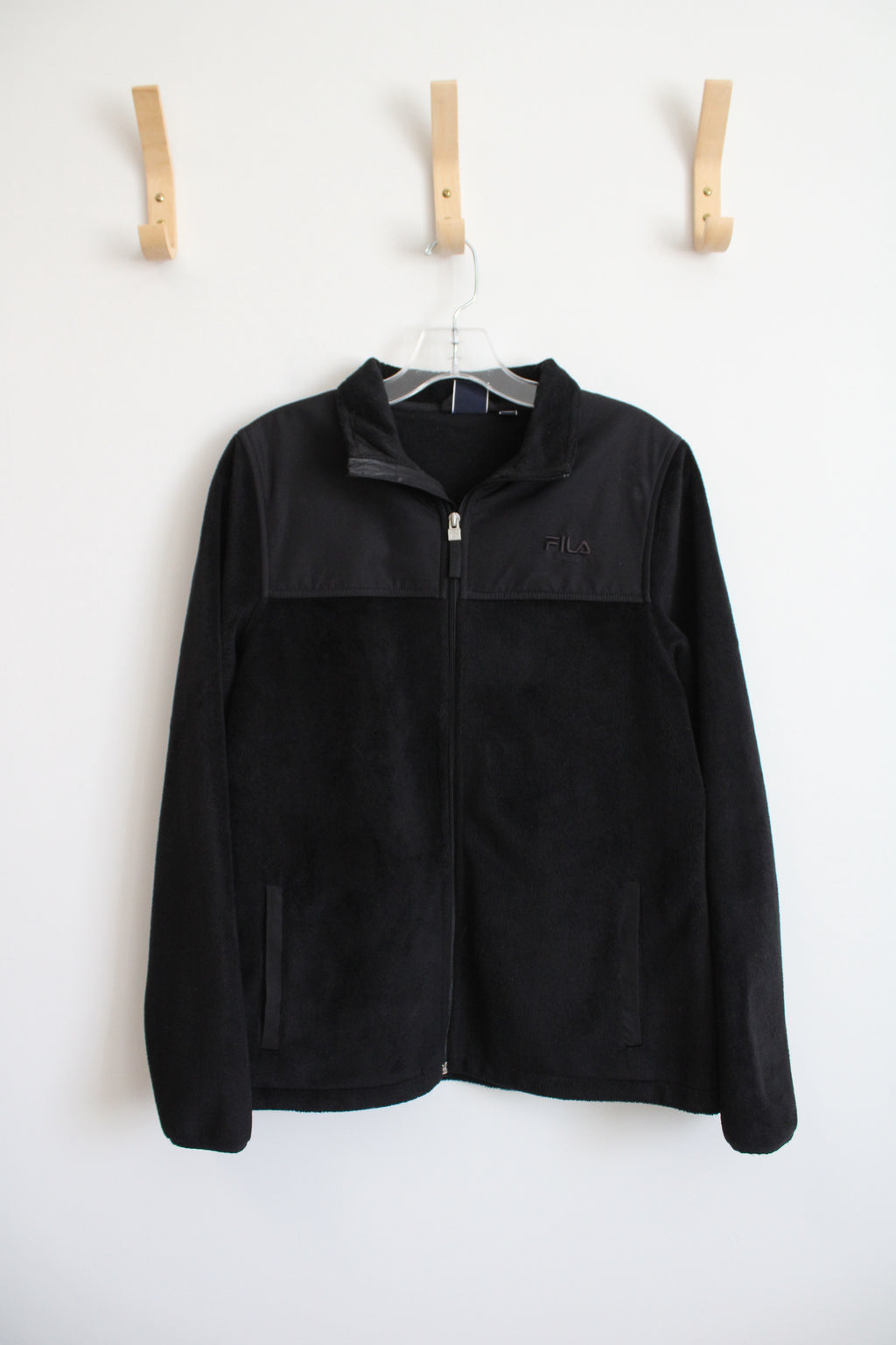 Fila Black Fuzzy Full Zip Jacket | M