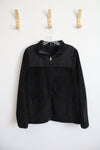 Fila Black Fuzzy Full Zip Jacket | M