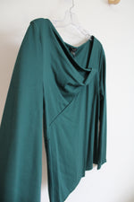 NEW Ann Taylor Green Wrap Neckline Long Sleeved Top | M