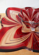 Fifth Avenue Crystal Aurora Red & White Chip & Dip Set