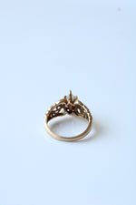 Marquise Filigree CZ 10K Yellow Gold Ring | Size 6