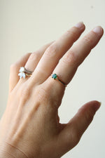14K Yellow Gold Emerald Ring | Size 7