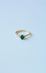 14K Yellow Gold Emerald Ring | Size 7