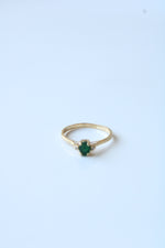 14K Yellow Gold Emerald Ring | Size 7