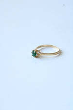 14K Yellow Gold Emerald Ring | Size 7