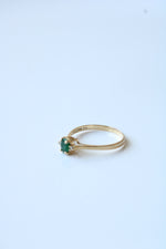 14K Yellow Gold Emerald Ring | Size 7