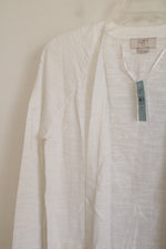 NEW Ann Taylor Lightweight White Rib Cotton Open Cardigan | XXS Petite