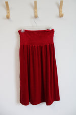 Old Navy Red Velvet Strapless Dress | XS