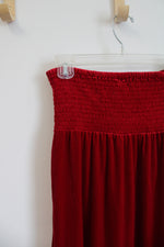 Old Navy Red Velvet Strapless Dress | XS