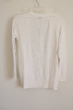 NEW Ann Taylor Lightweight White Rib Cotton Open Cardigan | XXS Petite