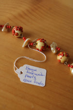 Baroque Freshwater Pearls and Coral Glass Bead Bracelet