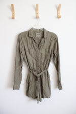 Abercrombie & Fitch Olive Green Button Down Romper | S