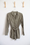 Abercrombie & Fitch Olive Green Button Down Romper | S