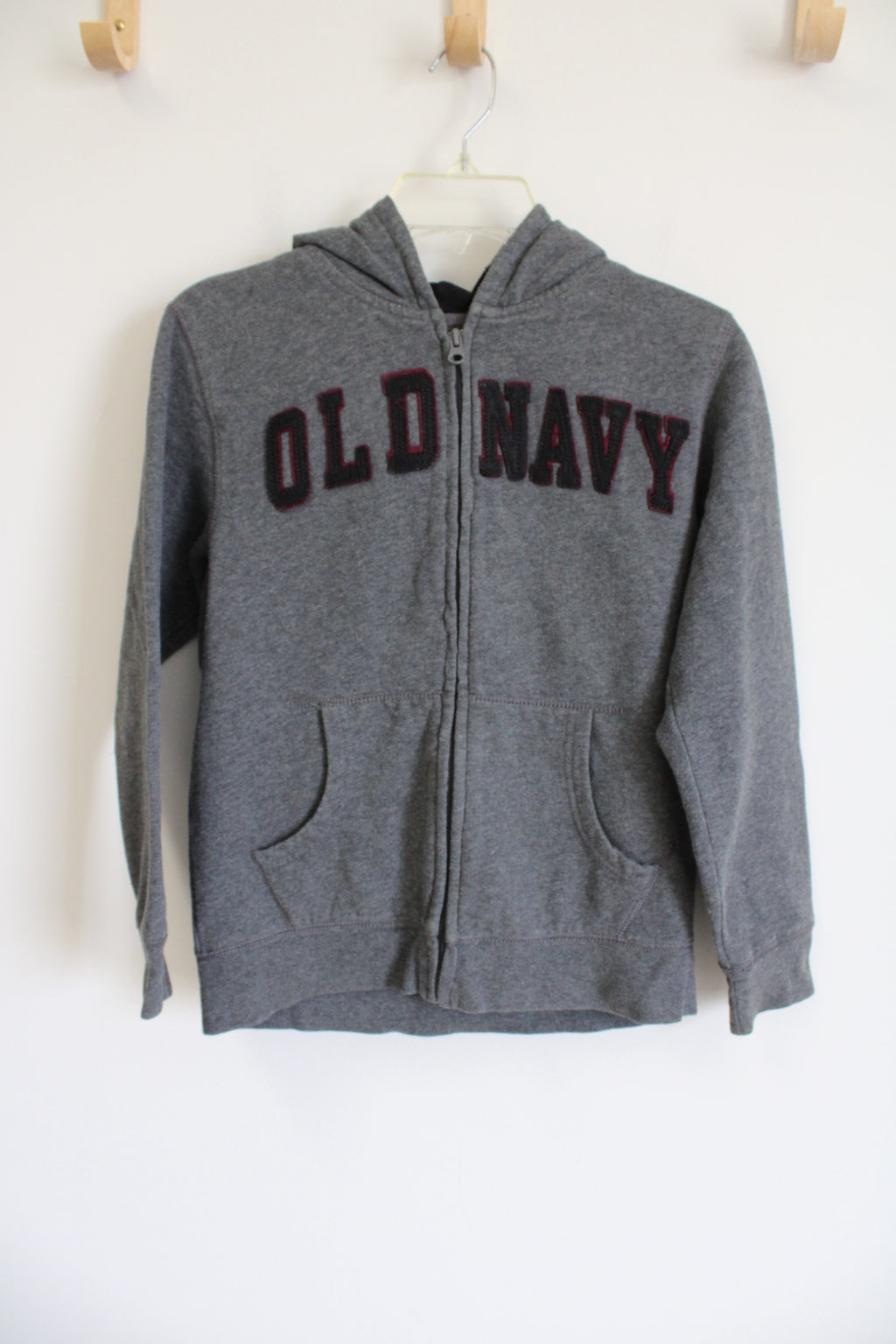 Old Navy Logo Gray Zip Up Hoodie | Youth M (8)