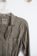 Abercrombie & Fitch Olive Green Button Down Romper | S