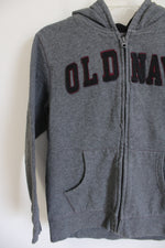 Old Navy Logo Gray Zip Up Hoodie | Youth M (8)