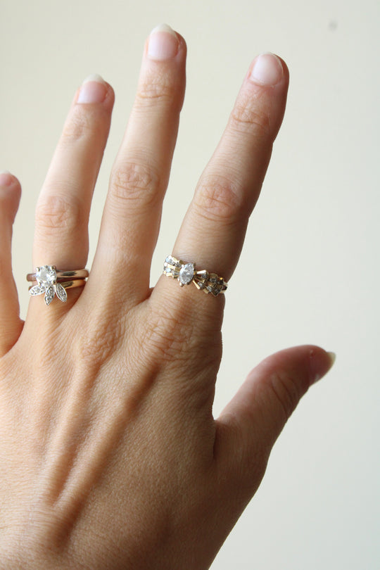 14K Yellow Gold Marquise Stone Ring | Size 6.5