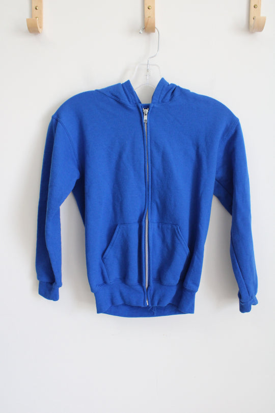 Jerzees Blue Zip Up Hoodie | Youth M