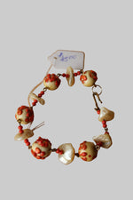 Baroque Freshwater Pearls and Coral Glass Bead Bracelet