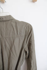 Abercrombie & Fitch Olive Green Button Down Romper | S