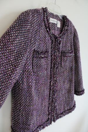 Alfred Dunner Textured Purple Jacket | 16