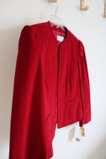 NEW Patricia Roberts Red Velour Jacket | 16
