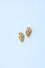 10K Yellow Gold Leaf Stud Earrings