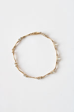 10K Yellow Gold Light Blue Stone Bracelet