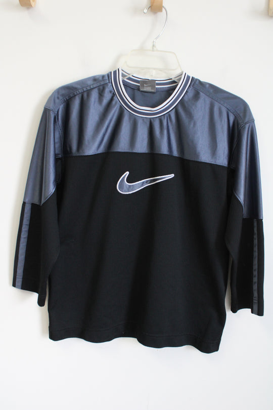 Nike Black Gray 3/4 Sleeve Shirt | Youth S (8)