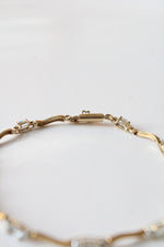 10K Yellow Gold Light Blue Stone Bracelet