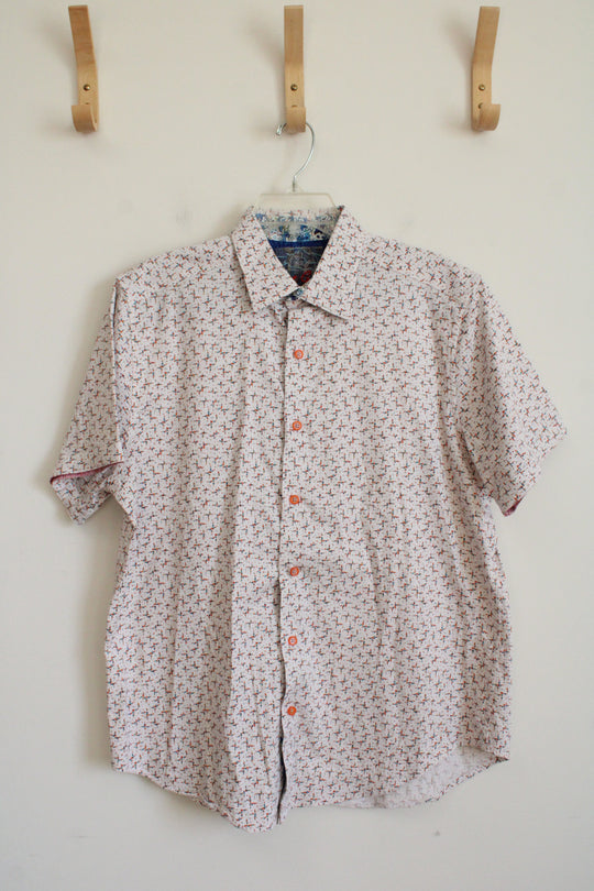 Robert Graham White Colorful Speckled Button Down Shirt | L