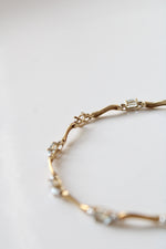 10K Yellow Gold Light Blue Stone Bracelet