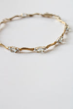10K Yellow Gold Light Blue Stone Bracelet