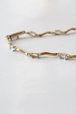 10K Yellow Gold Light Blue Stone Bracelet