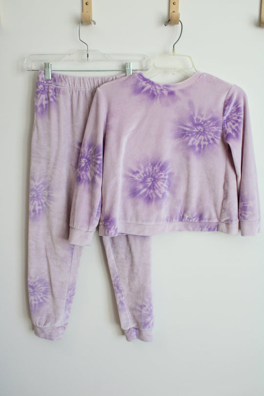 Btween Purple Tie Dye Fleece Pajama Set | 10