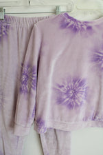 Btween Purple Tie Dye Fleece Pajama Set | 10