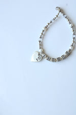 "True Love Waits" Sterling Silver Beaded Purity Bracelet
