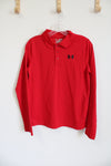Under Armour Red Long Sleeved Polo Shirt | Youth XL (16/18)