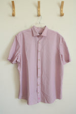 Johnnie-O Hangin' Out Pink & White Button Down Shirt | XL