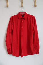 Nautica Red Button Down Long-Sleeve Shirt | M