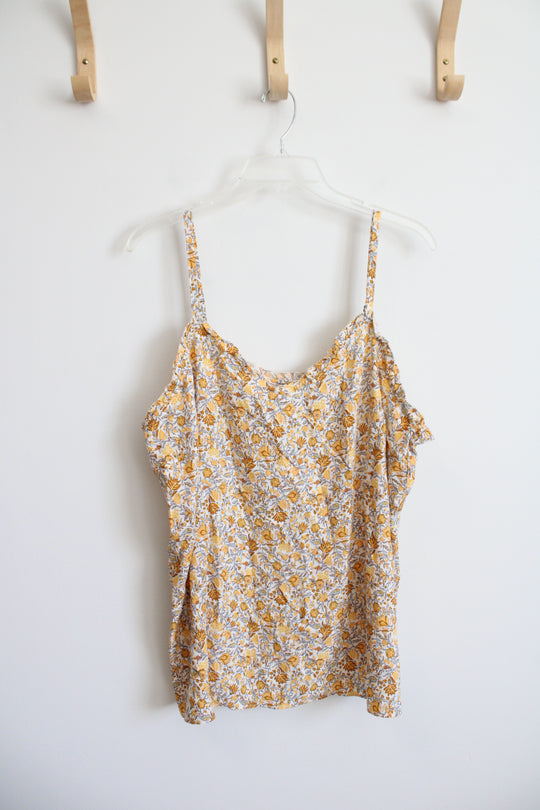 NEW Old Navy Gold Floral Tank Top | XL Tall