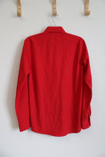 Nautica Red Button Down Long-Sleeve Shirt | M