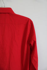 Nautica Red Button Down Long-Sleeve Shirt | M