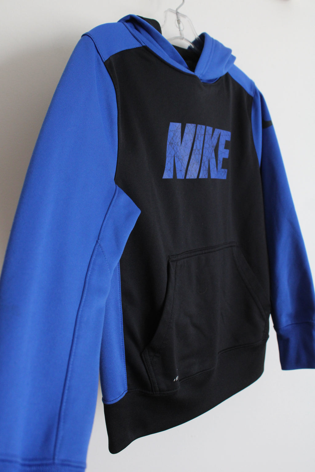 Nike Black Blue Logo Hoodie | Youth S (8)