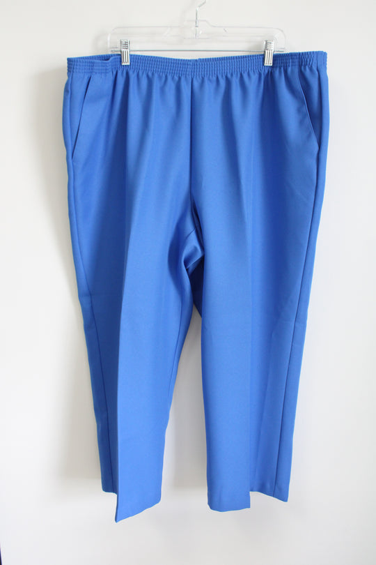 Alfred Dunner Blue Elastic Waistband Pant | 24W