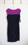 NEW Chaps Pink & Navy Ruched Dress | XL