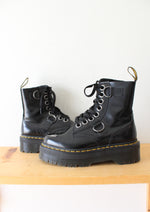 Dr. Martens Toe Guard Black Leather Platform Combat Boots | Size 6