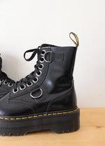 Dr. Martens Toe Guard Black Leather Platform Combat Boots | Size 6